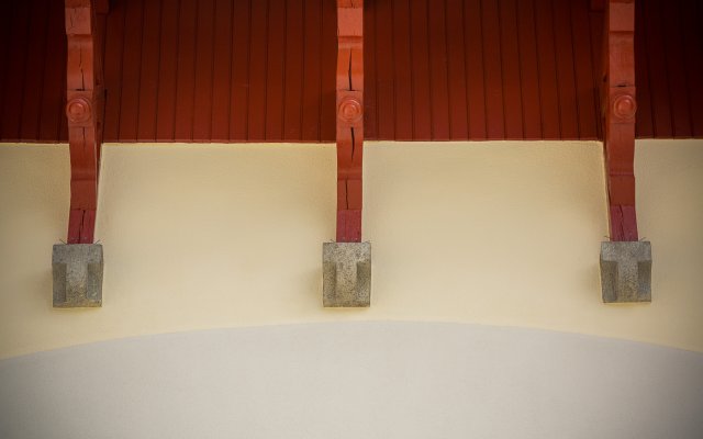 Kirche Steg - Dachuntersicht in Oelfarbe