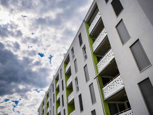 Ueberbauung Ilot des Platanes, Sierre - Detailansicht Fassadendämmung
