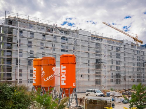 Ueberbauung Ilot des Platanes, Sierre - Fassadendämmung Haus C
